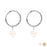 18K Gold PVD Stainless Steel Pearl Charm Huggie Hoop Earrings / ERJ0027