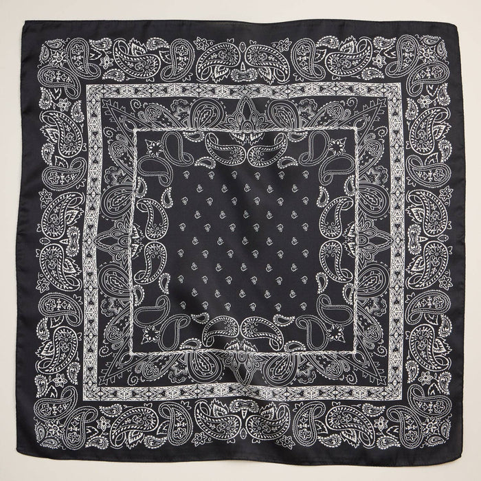 Silk Texture Paisley Bandana Square Scarf for Men & Women