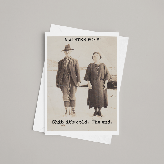 FunnyChristmas Card. A WINTER POEM. Shit, It's Cold. The End