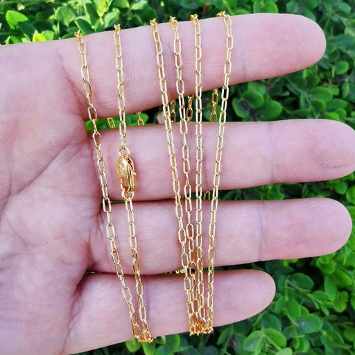 Dainty Small Paper Clip Link Chain Layering Necklaces