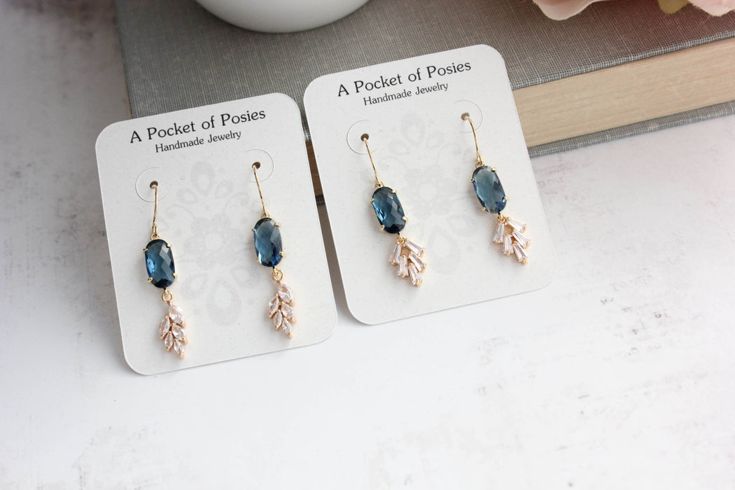 Sparkling Crystal Earrings | Leaf Earring