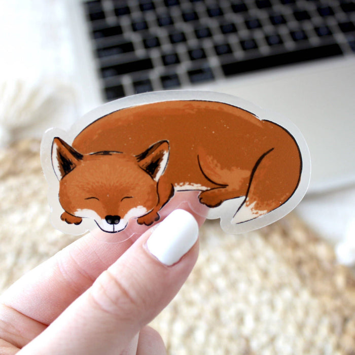 Clear Fox Sticker, 3x2 in.