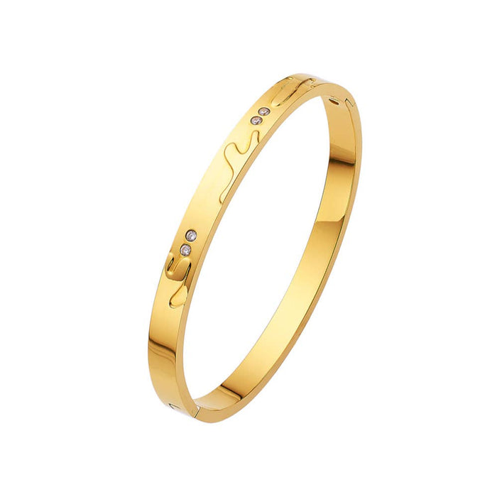 Multi Style 18K Gold Plated Stainless Steel Cuff Bangles-FGS
