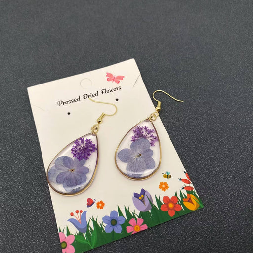 Hydrangea & Queen Anne's Lace Drop Dangle Earrings