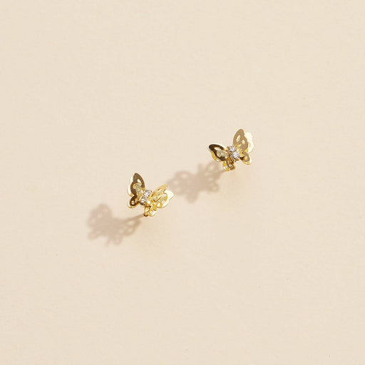 Butterfly Gold Dip Layered Stud Earrings