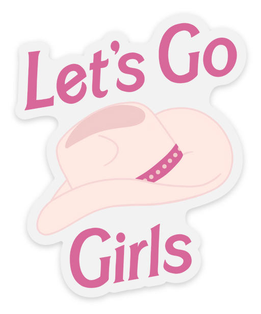 Clear Let's Go Girls Cowgirl Barbie Sticker, 2.5x3in.