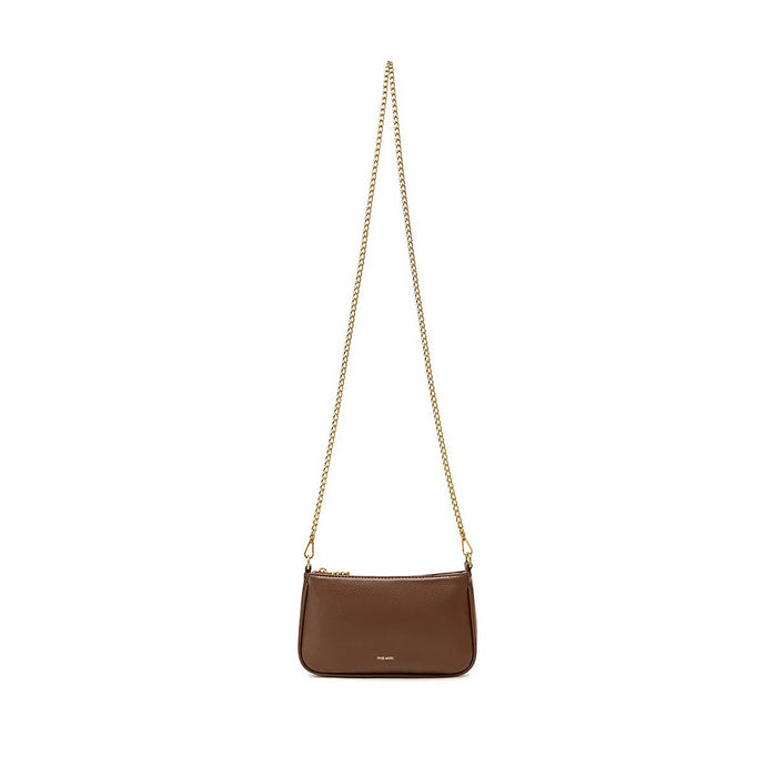 Francine - Recycled Vegan Chain Crossbody Bag - Espresso