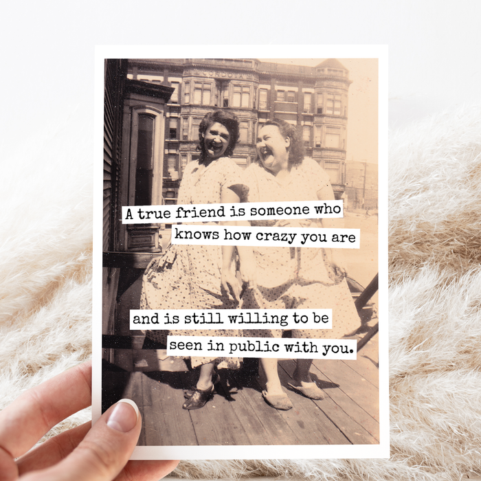 Funny Card. Friendship. A True Friend Is Someone Who Knows..