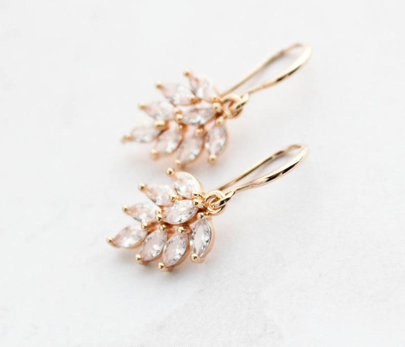 Little Leaf Earrings | Rhinestone Earrings
