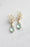 Glass Leaf Earrings | Rhinestone Studs | Gold