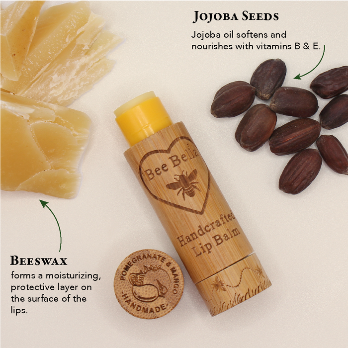 Bee Bella Bee Wax Lip Balm Pomegranate & Mango Lip Balm