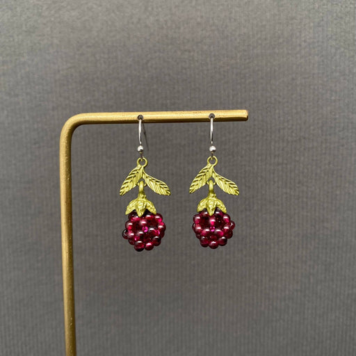Garnet Raspberry Dangle Earrings