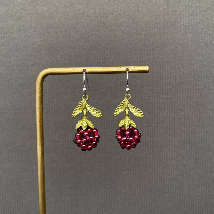 Garnet Raspberry Dangle Earrings