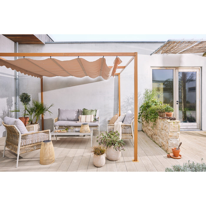 Pergola with Sliding Polyester Awning