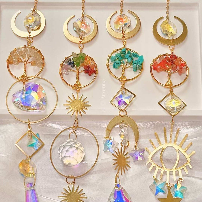 Tree of Life Suncatcher – Chakra Gemstones – Window Decor Gift