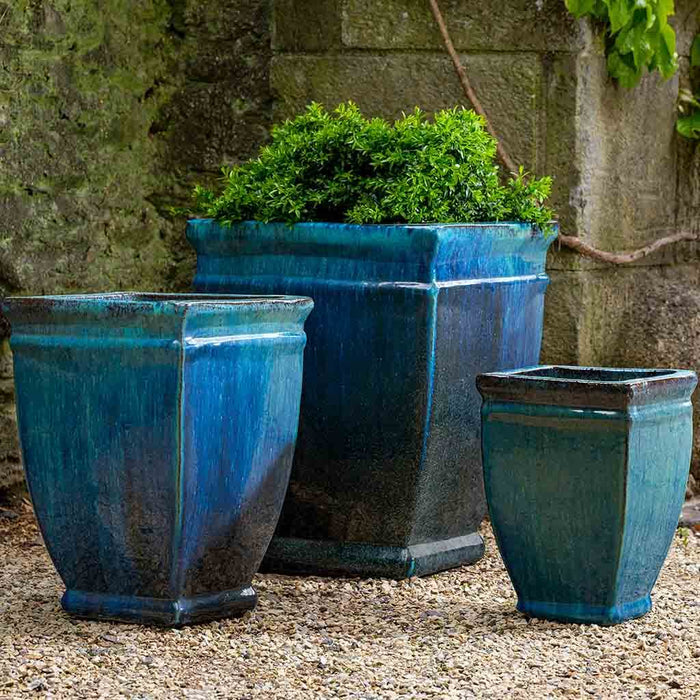 Square Rolled Rim Planter- Mediterranean
