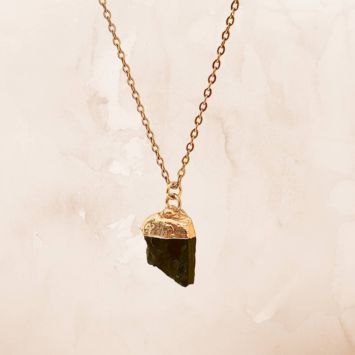 Raw Crystal Necklace - Stainless Steel Spiritual Gift