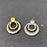 Two Tone 18K Gold Plated SS Hollow Round Post Earrings