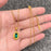 Inlaid Green Glass Hexagon Charm18K Golden SS Necklace - FGS