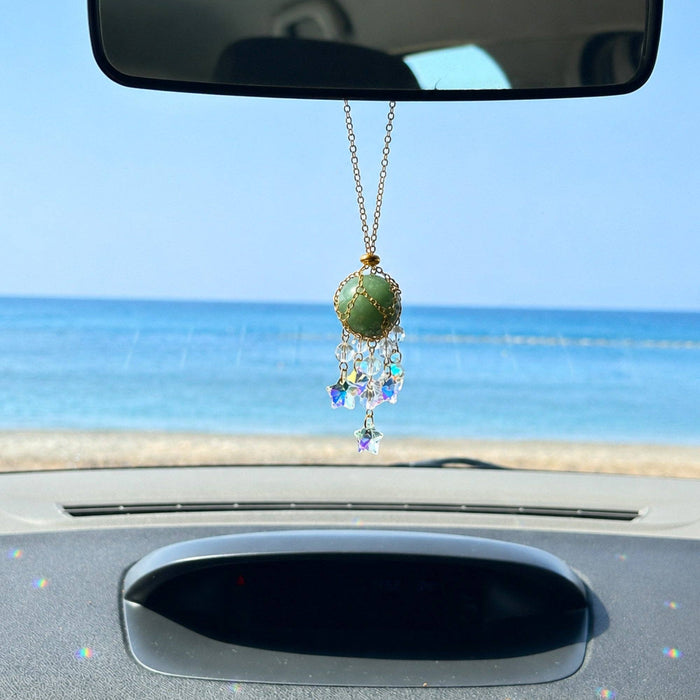 Crystal Car Suncatcher – Rear View Mirror Rainbow Charm