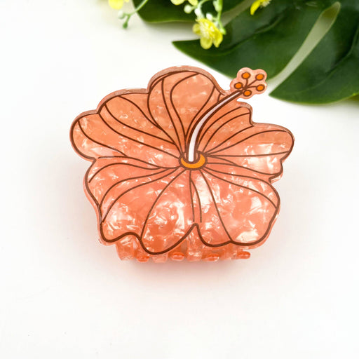 Red Floral Acetate Hair Claw Clip