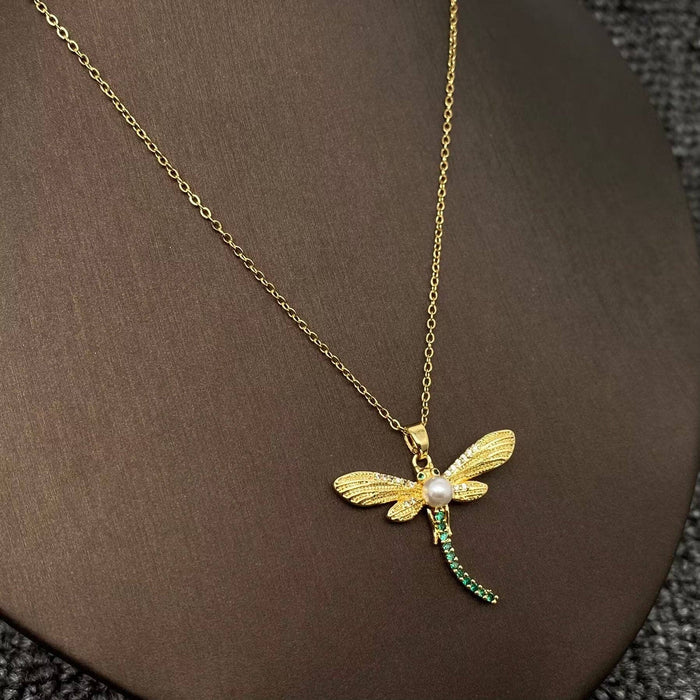 Dragonfly Charm Gold-plated Necklace