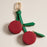 Cherry Bag Charm with Double Zipper Pouches
