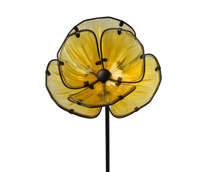 Stake Yellow Poppy Glass 91 cm