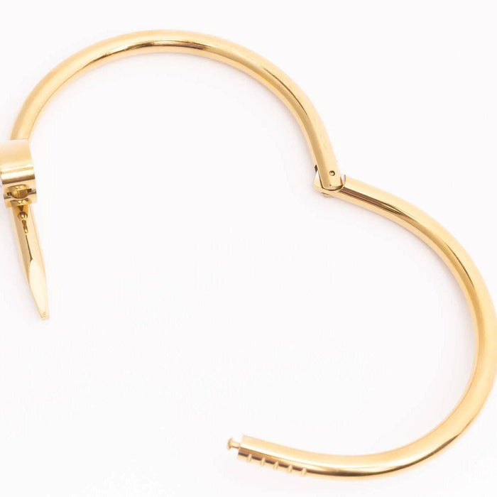 18K Gold PVD Stainless Steel Heart with Stone Bangle