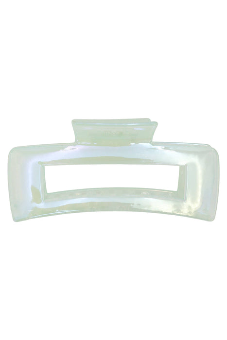 Pearlescent Glossed Clear Block Hair Claw