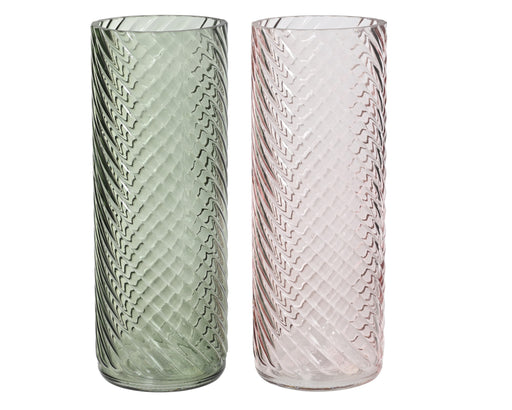 Vase 26.5 cm Designed Glass Green/Pink