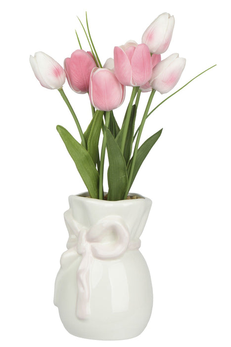 Vase White of Tulips