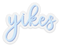 Clear Blue Yikes Sticker 3x2.5in