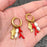 Fish & Pearls & Coral 18K Gold Plated SS Huggie Earrings - FGS