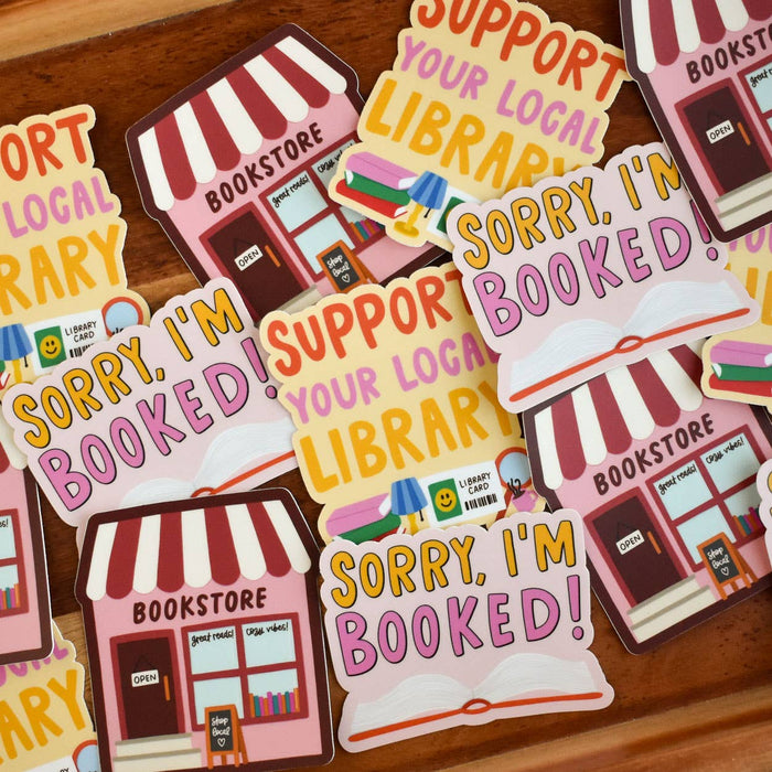 Sorry, I'm Booked Sticker | Bookish Vinyl Sticker