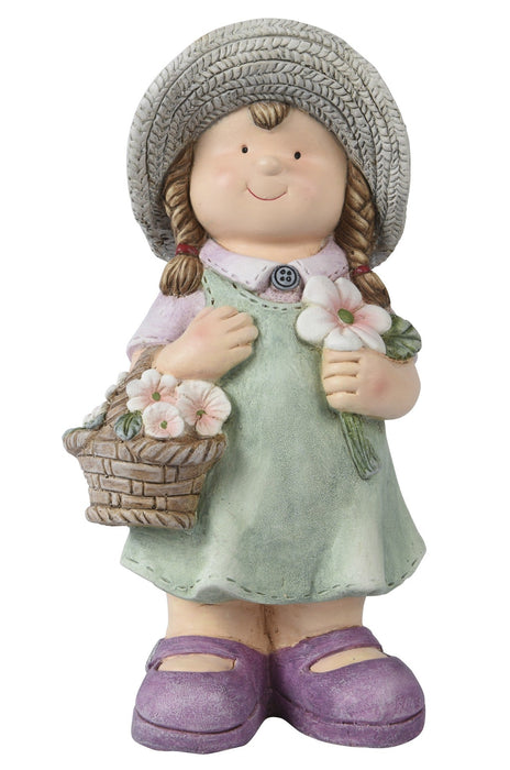 Girl with Basket & Flowers 39cm