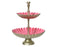 Serving 2 Tier Tray Pink/Gold