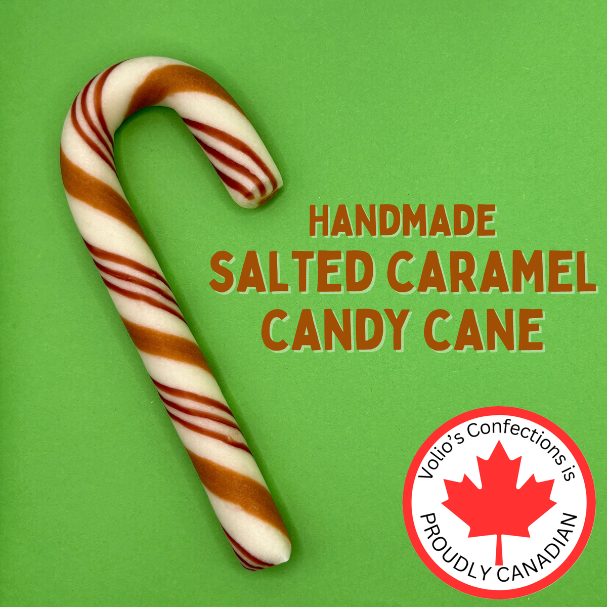 Salted Caramel Large Handmade Candy Cane — Dutch Growers Regina