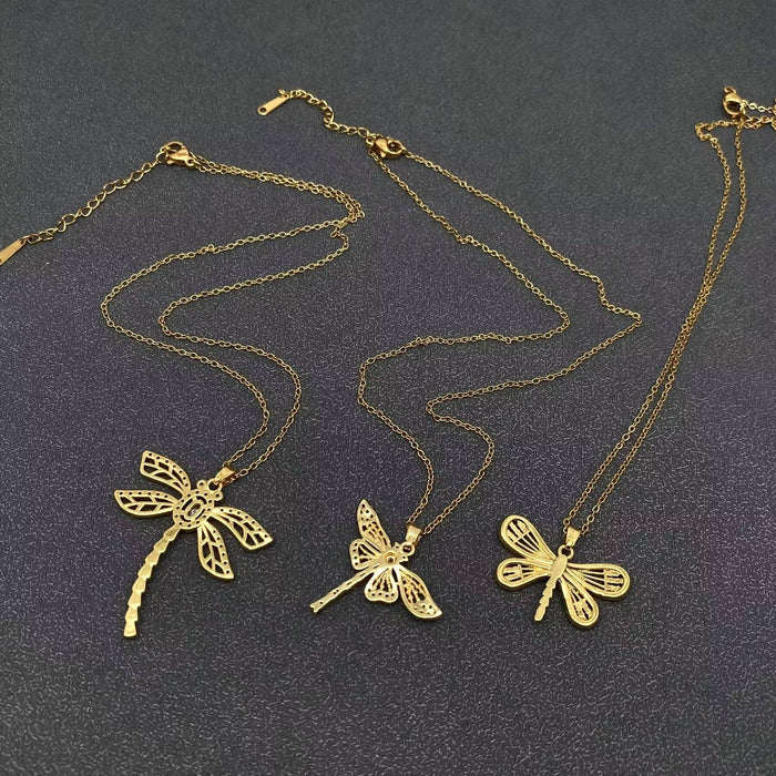 Dragonfly Charm Gold-plated Necklace