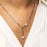 18K Gold PVD Stainless Steel Y Paperclip Necklace with Pearl