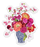 Clear Bouquet in Blue and White Vase Sticker, 2.7inx3.25 in.