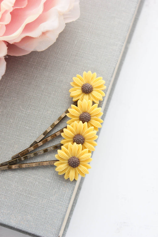 Yellow Daisy Bobby Pins