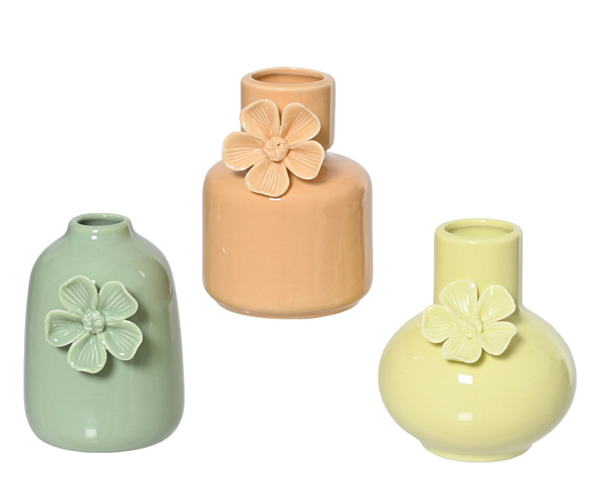 Vase Porcelain One Flower Assorted Pastels