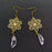 White Crystal Gold Plated Snowflakes Charm Dangle Earrings
