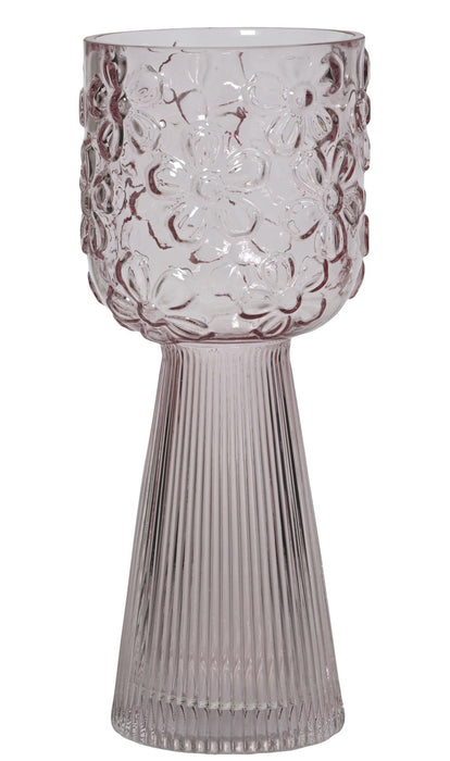 Vase Glass Pink 26.5cm