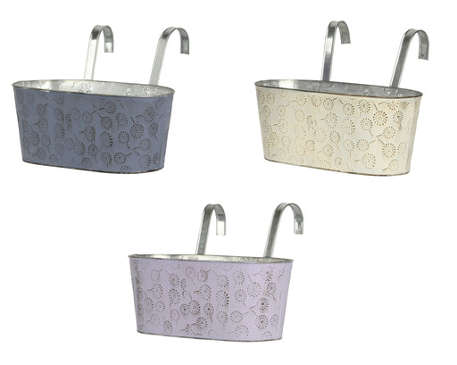 Balcony Planter Purple/Lavender/Cream 32x16x25cm