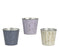 Planter Metal 14cm Purple/Lavender/Cream