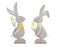 Bunny Felt w/Tulip & Wood Base 24cm