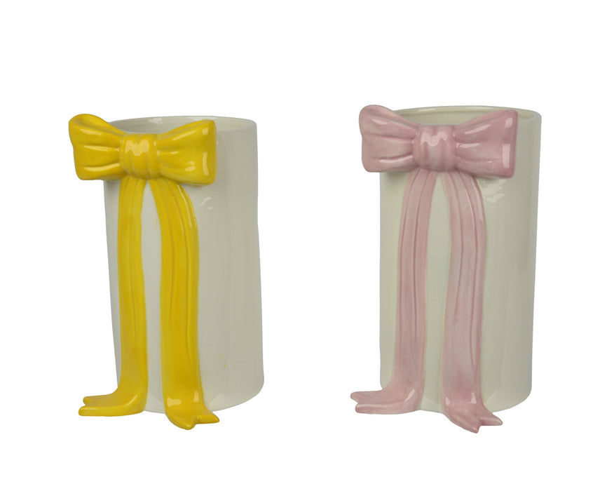 Vase White with Bow