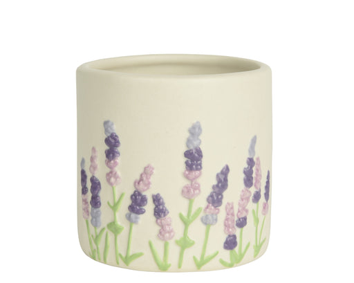 Planter Porcelain Cream w/Lavender/Pink 10 cm